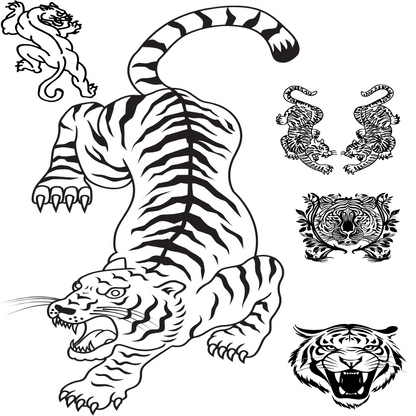 Tiger Tattoo like Stickers