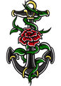 Rose Tattoo Anchor Design