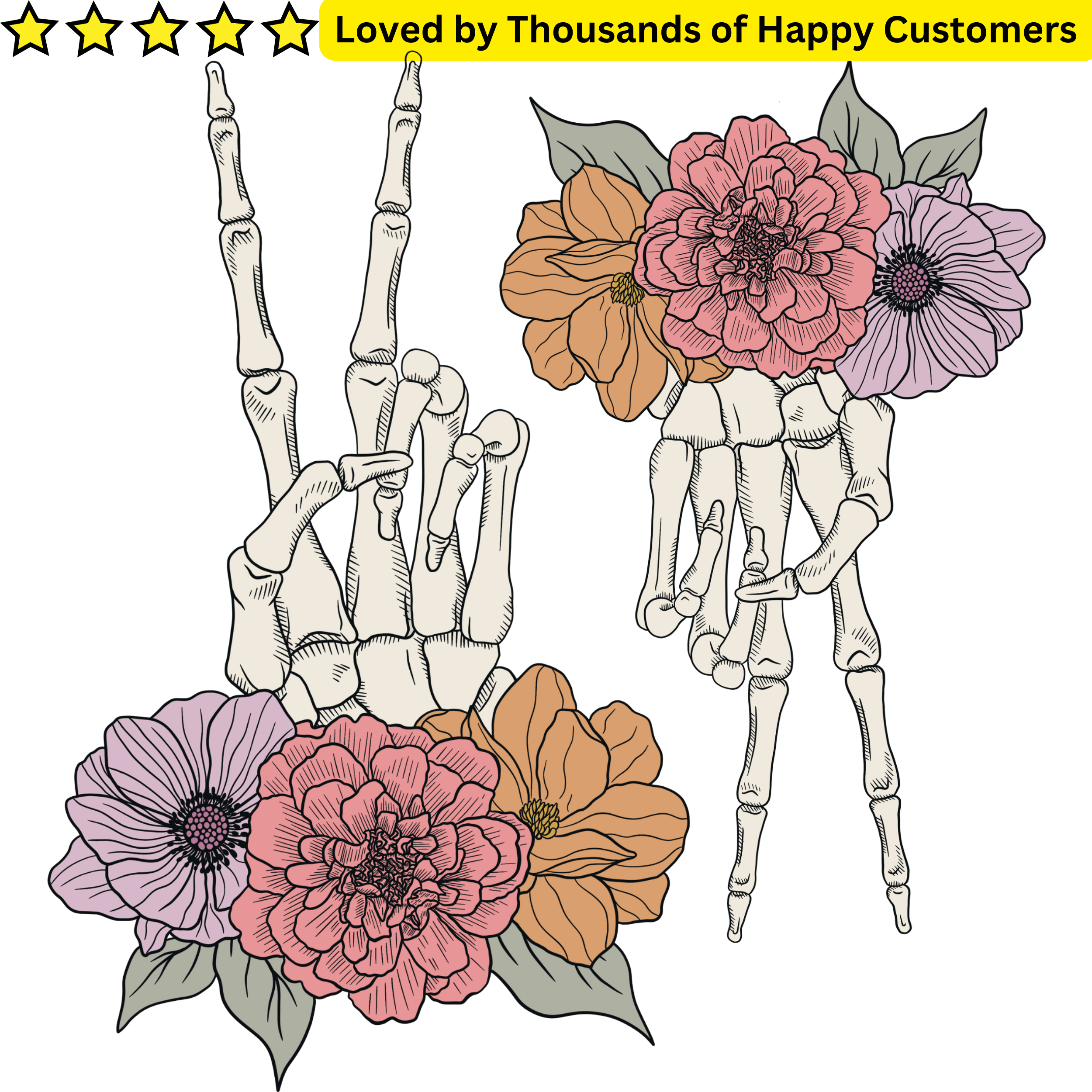 Flash Tattoos Skeleton Hand