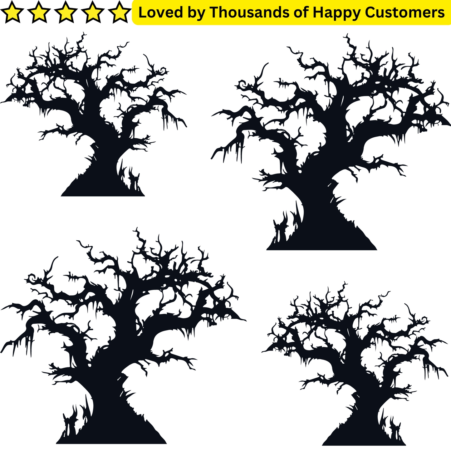 Spooky tree tattoo simple