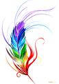 Rainbow Feather Tattoo