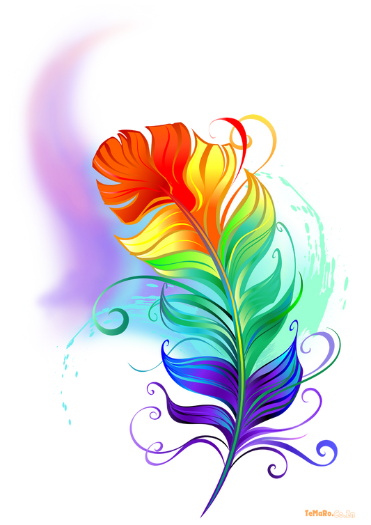 Rainbow Fluffy Feather Tattoo