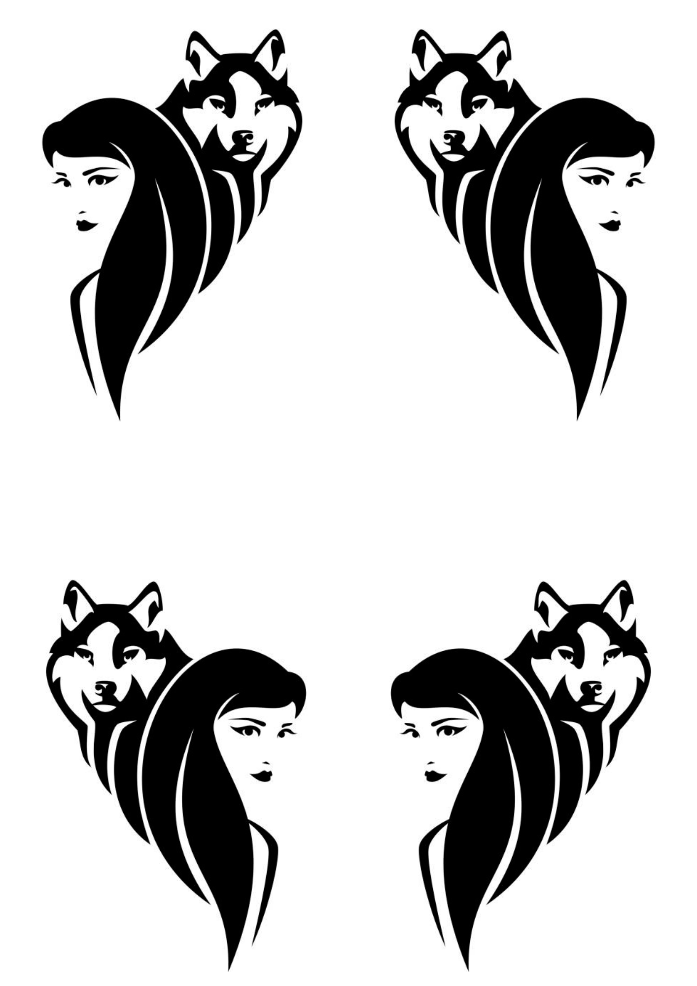 Women Tattoos for Back - Wolf