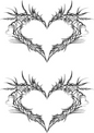 Women Tattoos Chest - 2 X Tribal Hearts