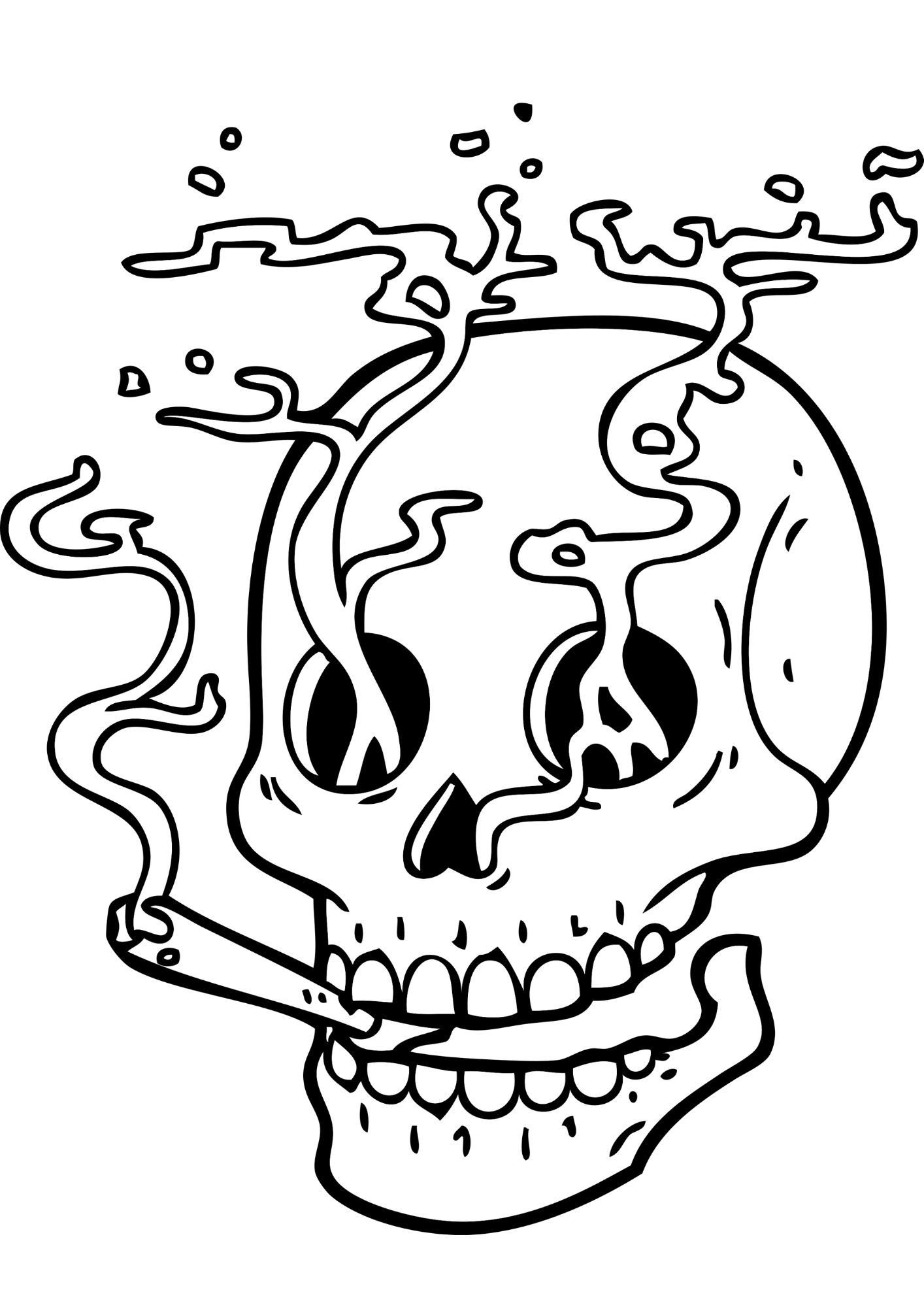 Smoking Skull Tattoo Stickers for Sale