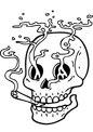 Smoking Skull Tattoo Stickers for Sale