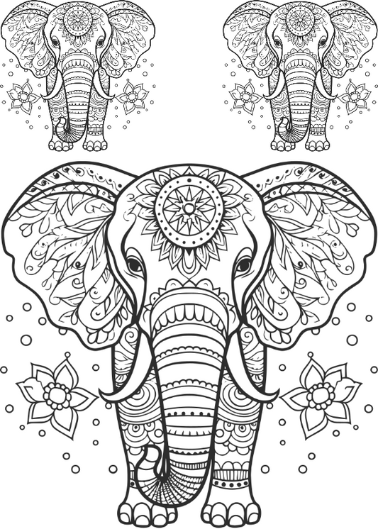 Tattoo Stickers that Look Real Floral Elephant