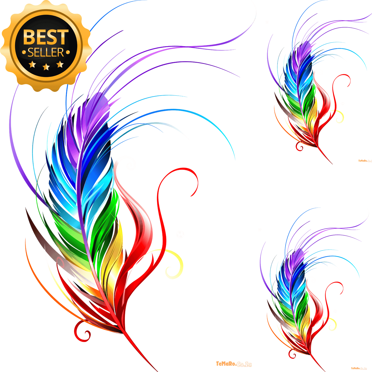 Rainbow Feather Tattoo