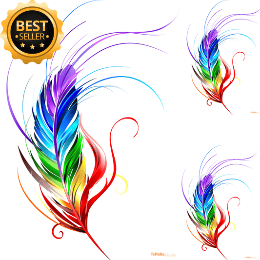 Rainbow Feather Tattoo