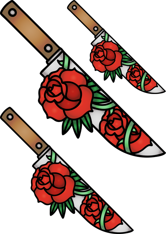 Traditional Rose Tattoo Neck