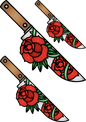 Traditional Rose Tattoo Neck