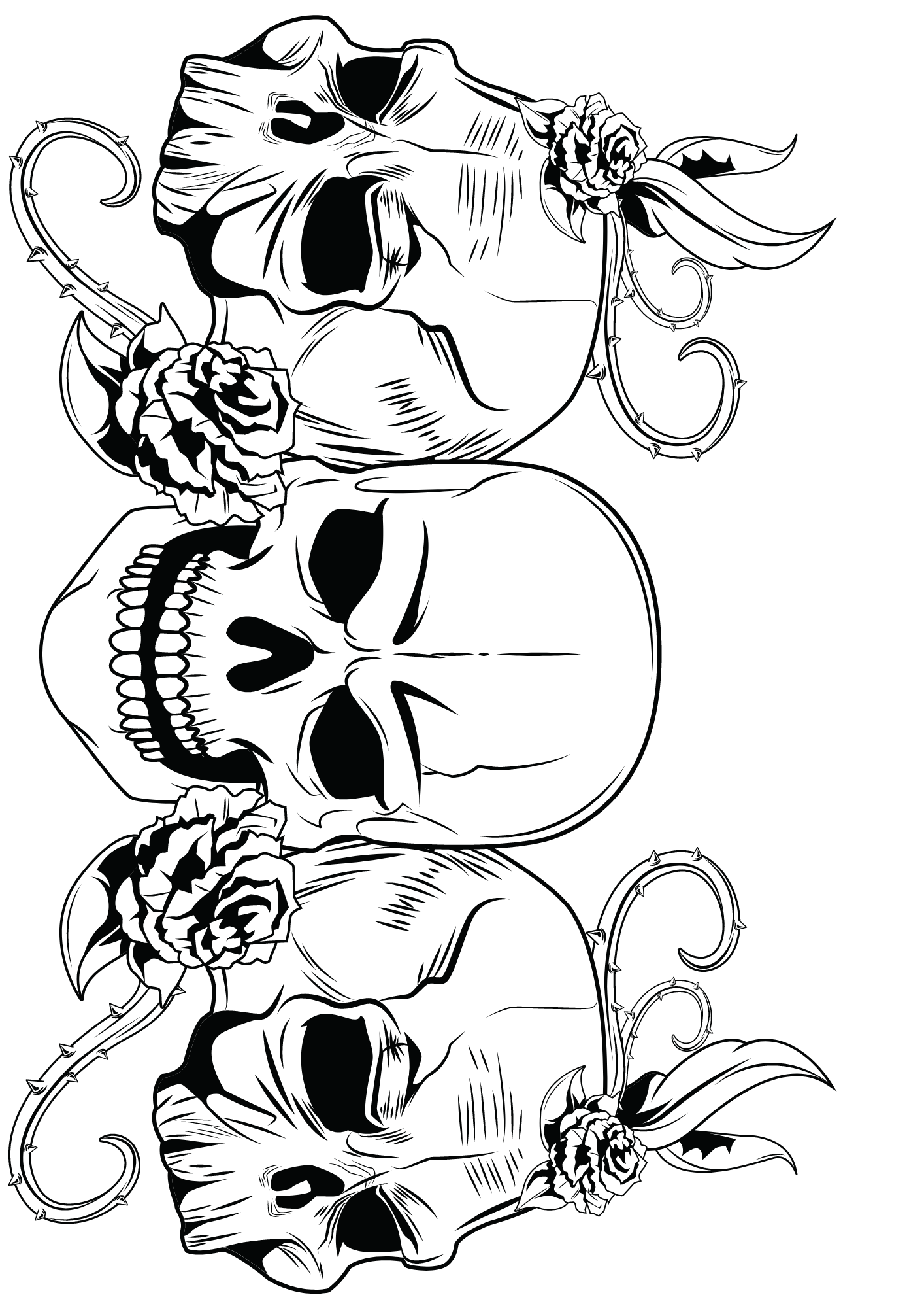 Old School Skull Tattoo Flash