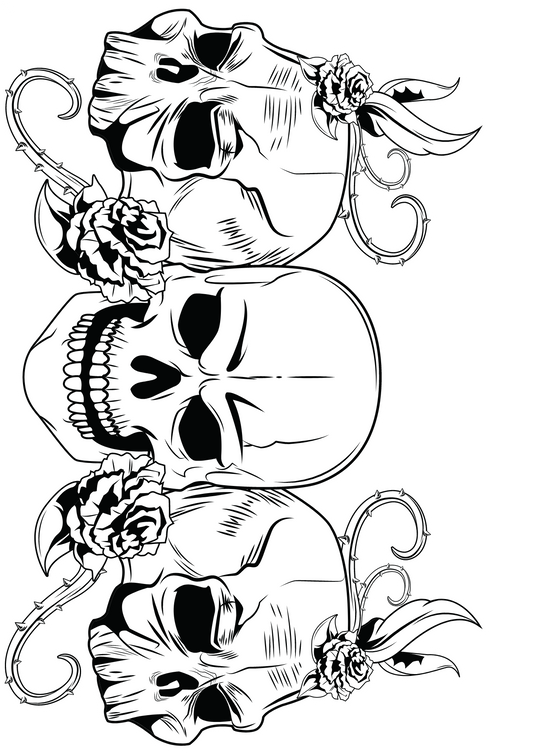 Old School Skull Tattoo Flash