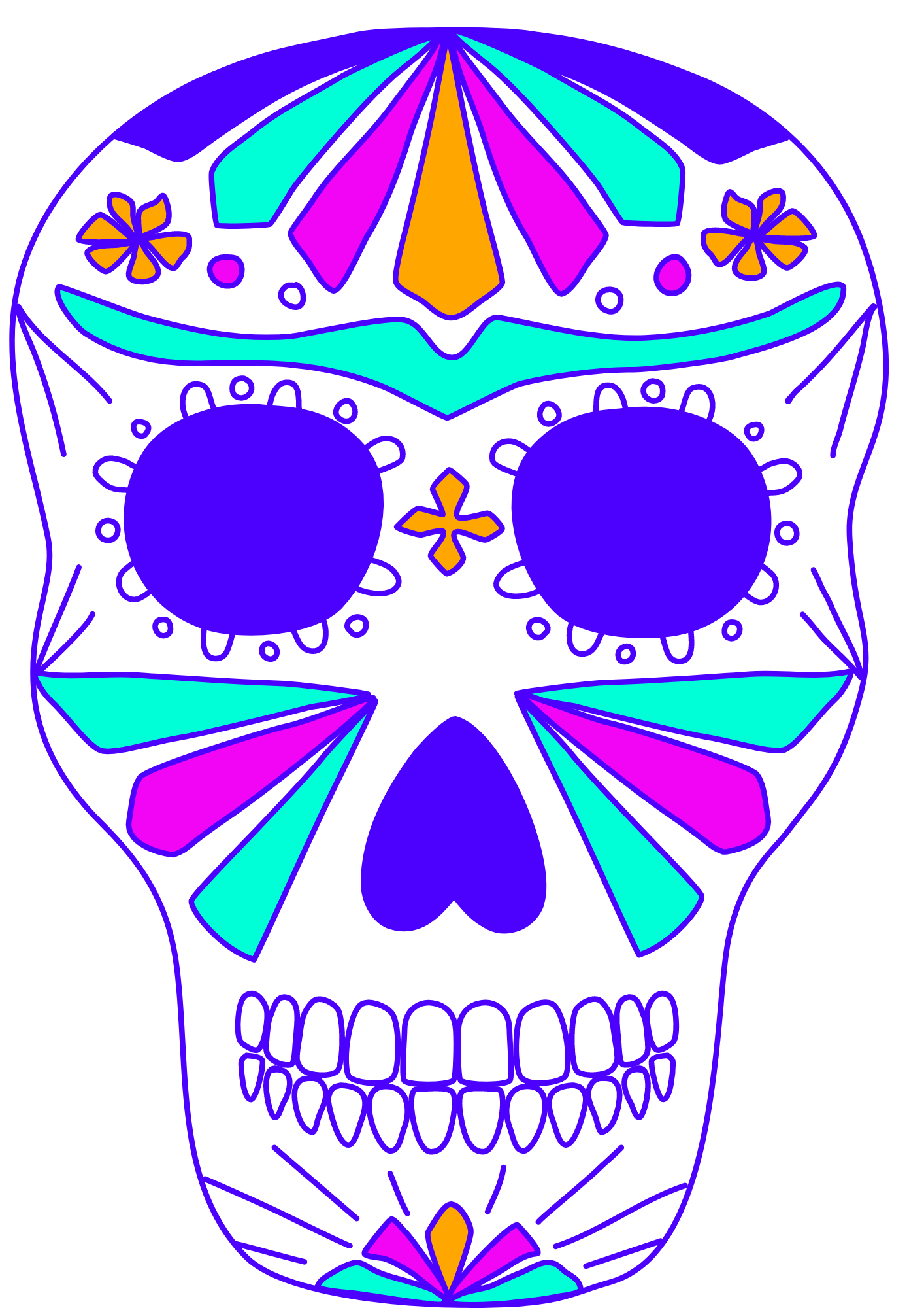 Mexican Skull Tattoos Simple