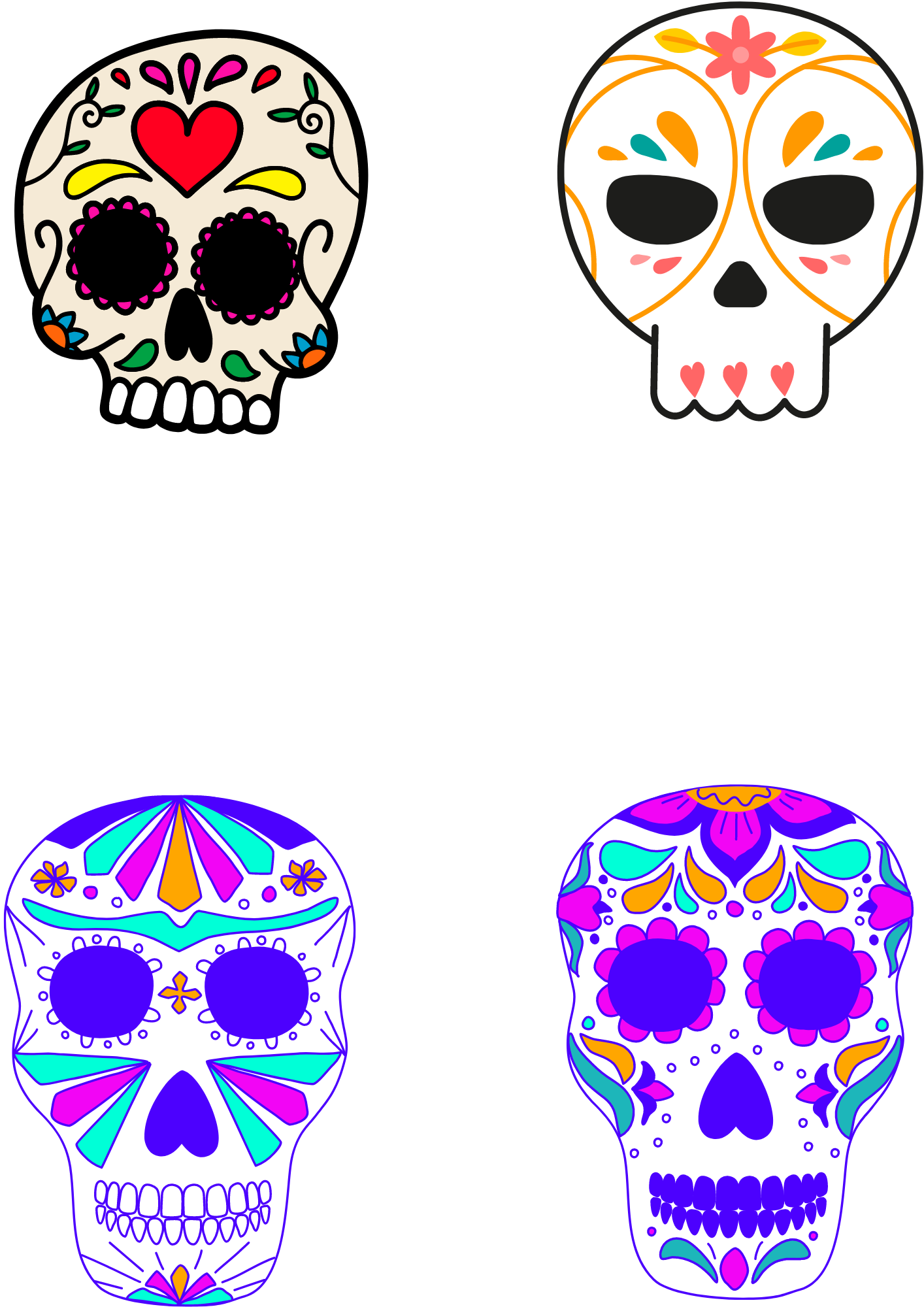 Mexican Skull Tattoo Simple