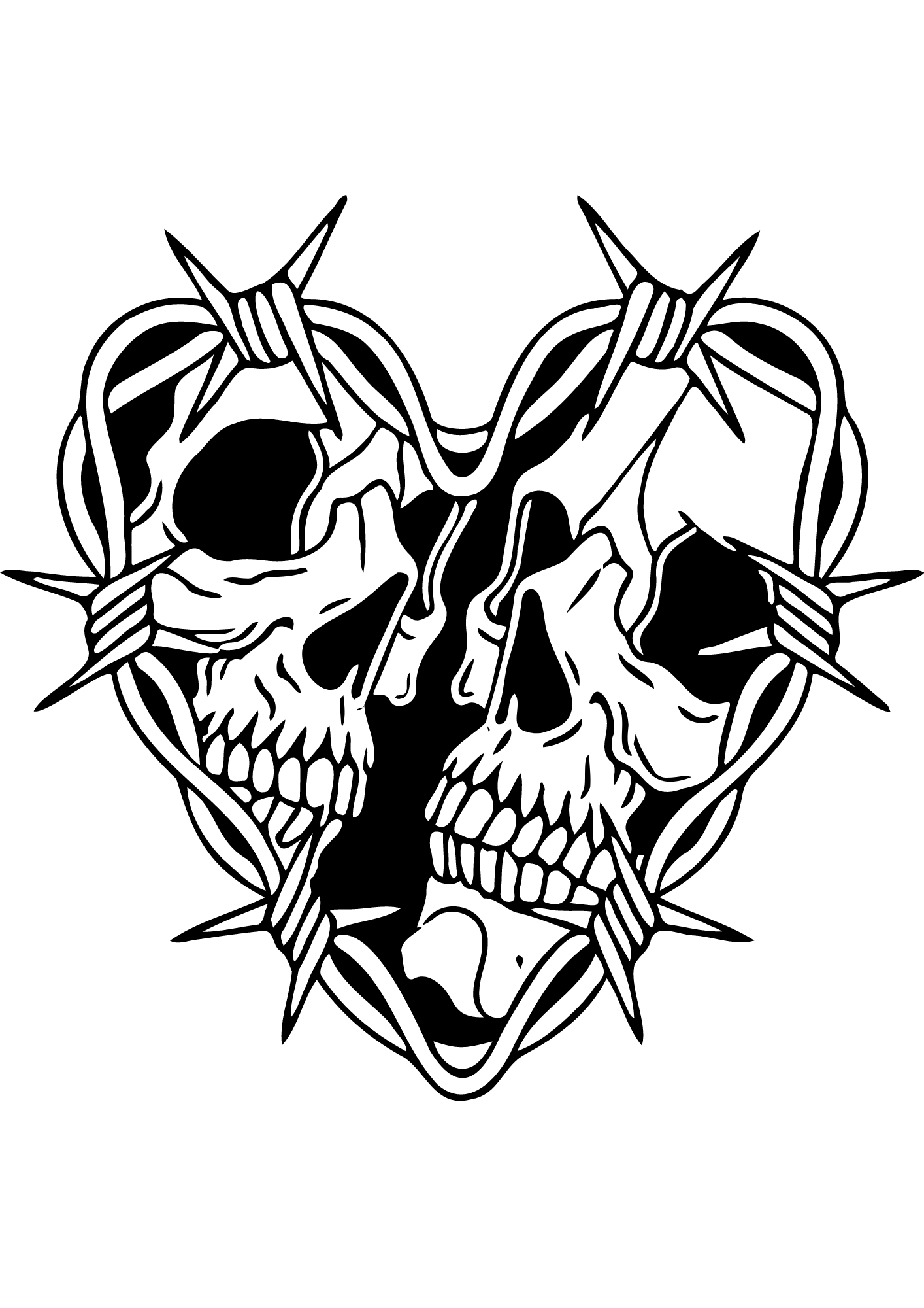 Skull Barbed Wire Tattoo