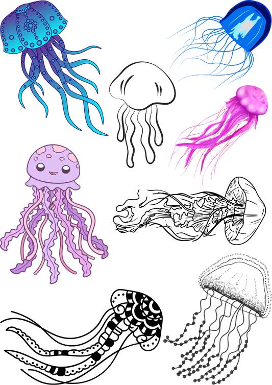 Custom Temporary Tattoo Bulk Jellyfish