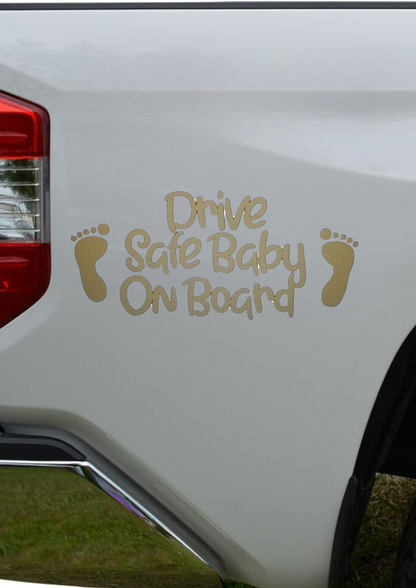 Drive Safe Baby On Board  - Vehicle Decal (24.49X11.43cm)