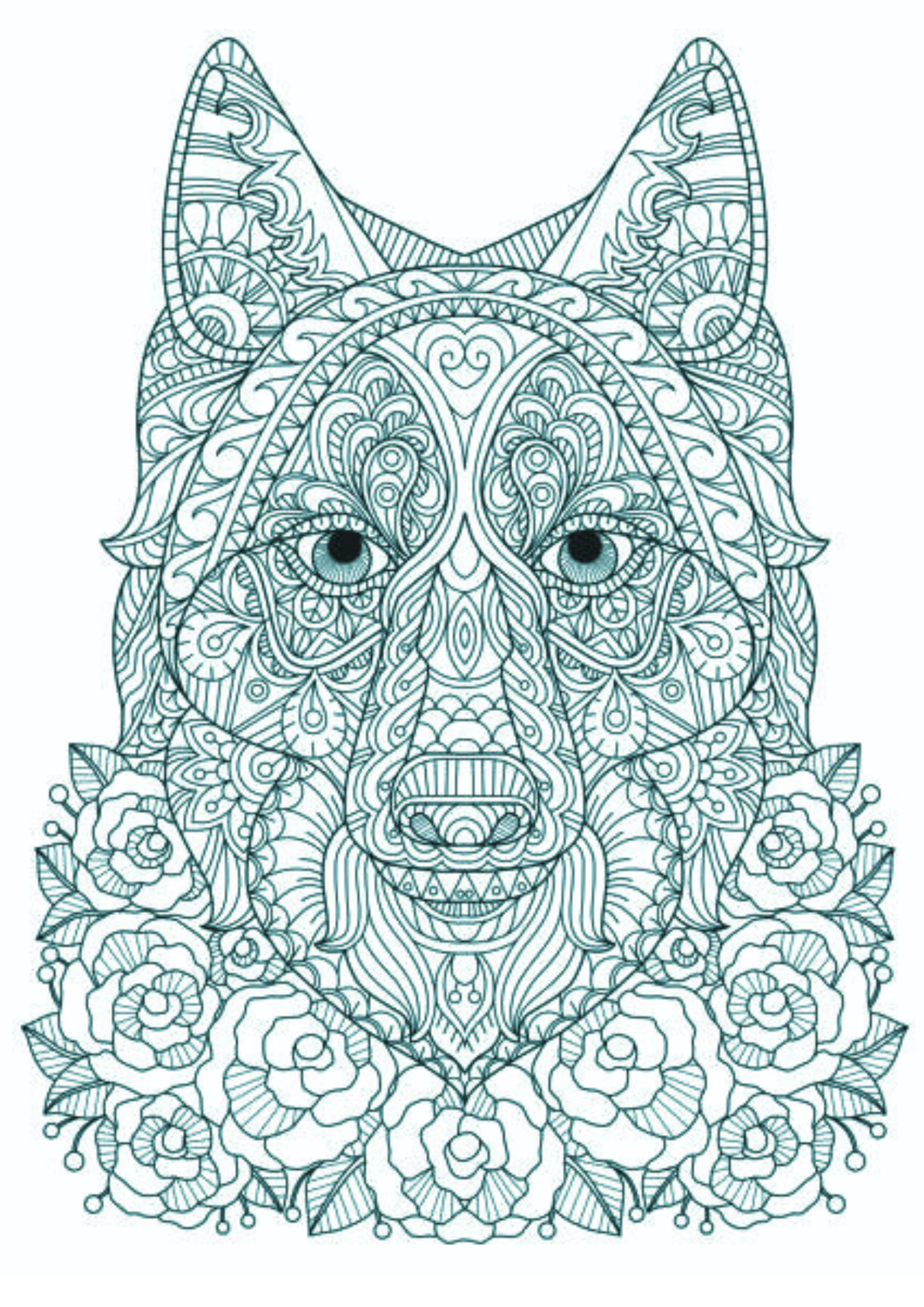 Wolf with Tribal Tattoos