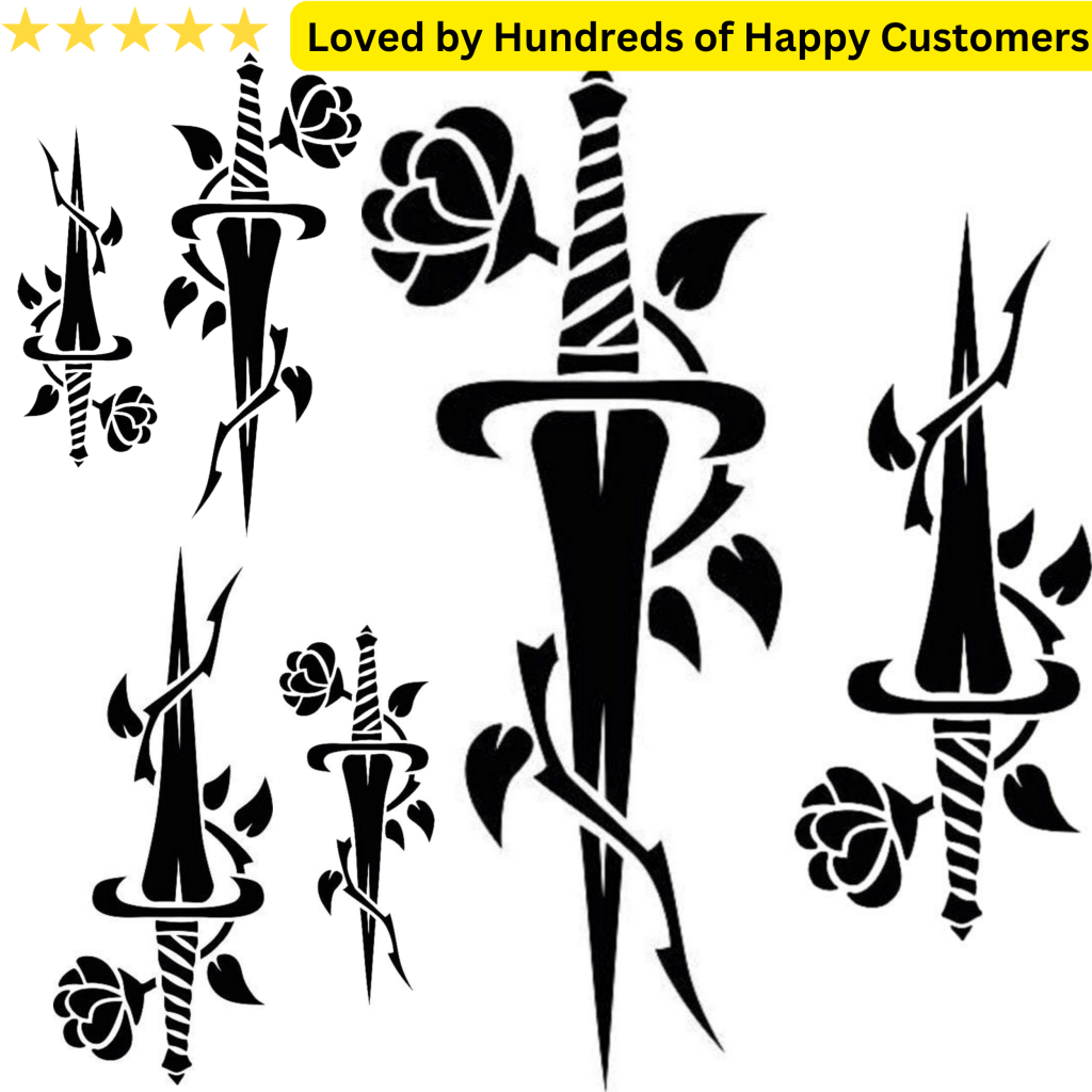 Arm Tattoos Female - Roses and Sword - TeMaRo™