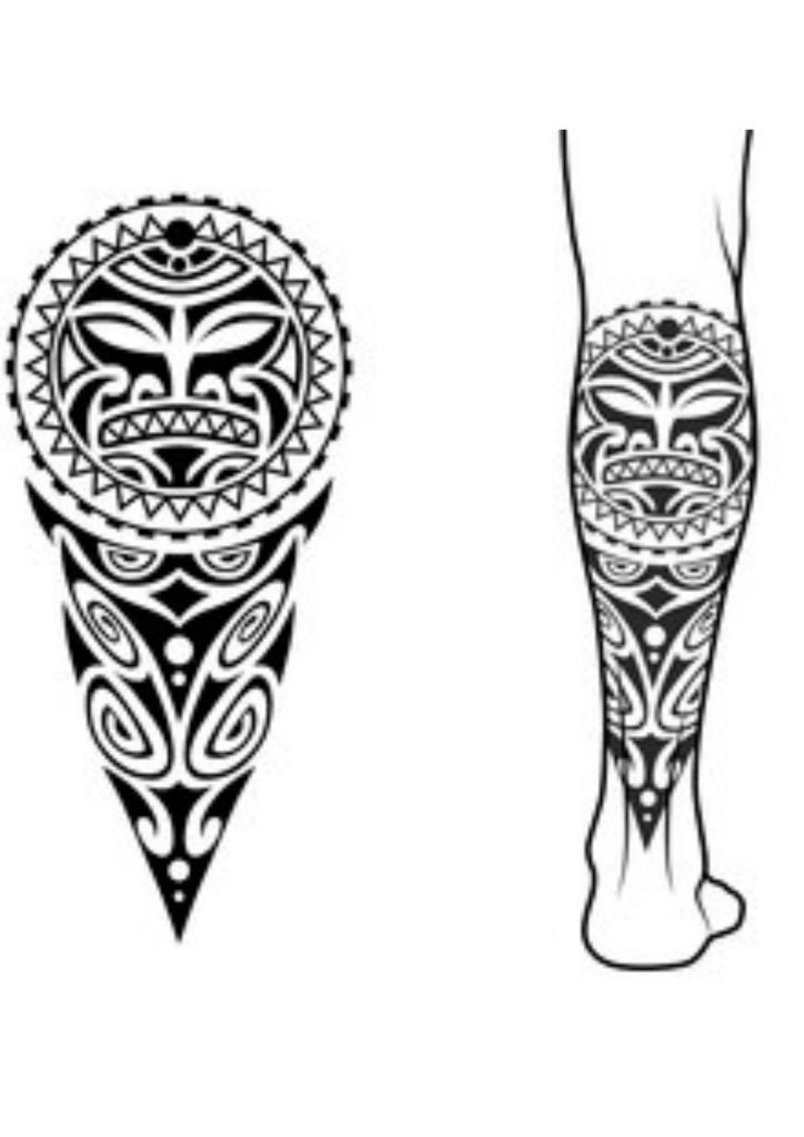 Back of Leg Tribal Tattoo - TeMaRo™