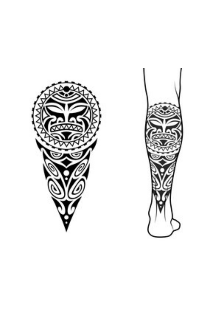 Back of Leg Tribal Tattoo - TeMaRo™