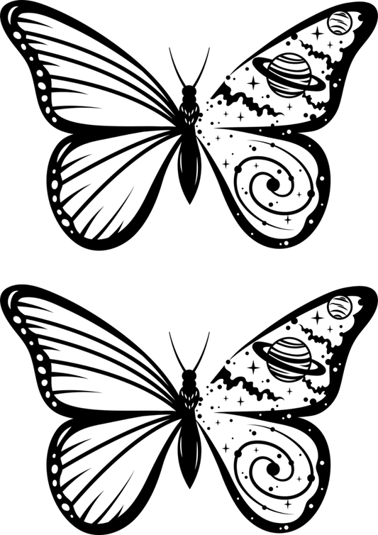 Butterfly Galaxy Temporary Tattoos Neck - TeMaRo™