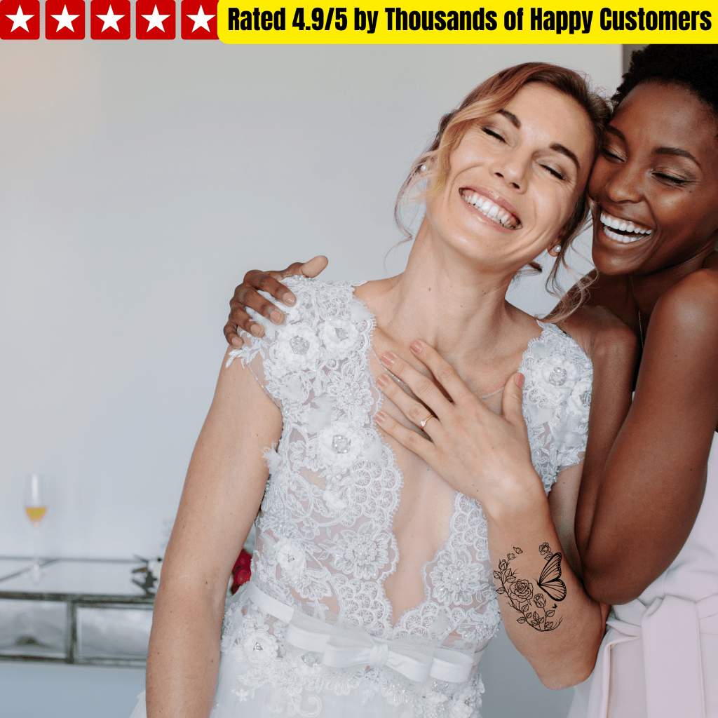 Butterfly Tattoo with Flowers - TeMaRo™