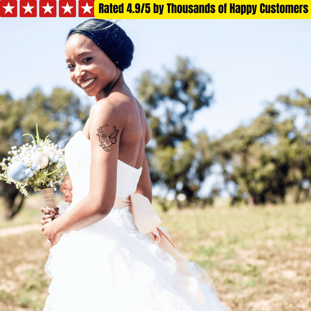 Butterfly Tattoo with Flowers - TeMaRo™