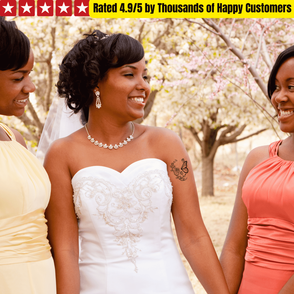 Butterfly Tattoo with Flowers - TeMaRo™