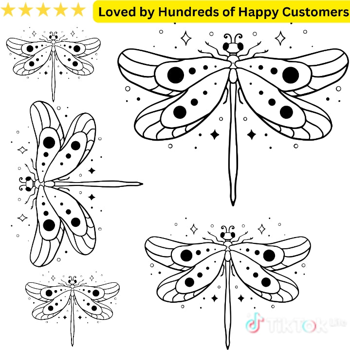 Dragon Fly Temporary Tattoo Stickers