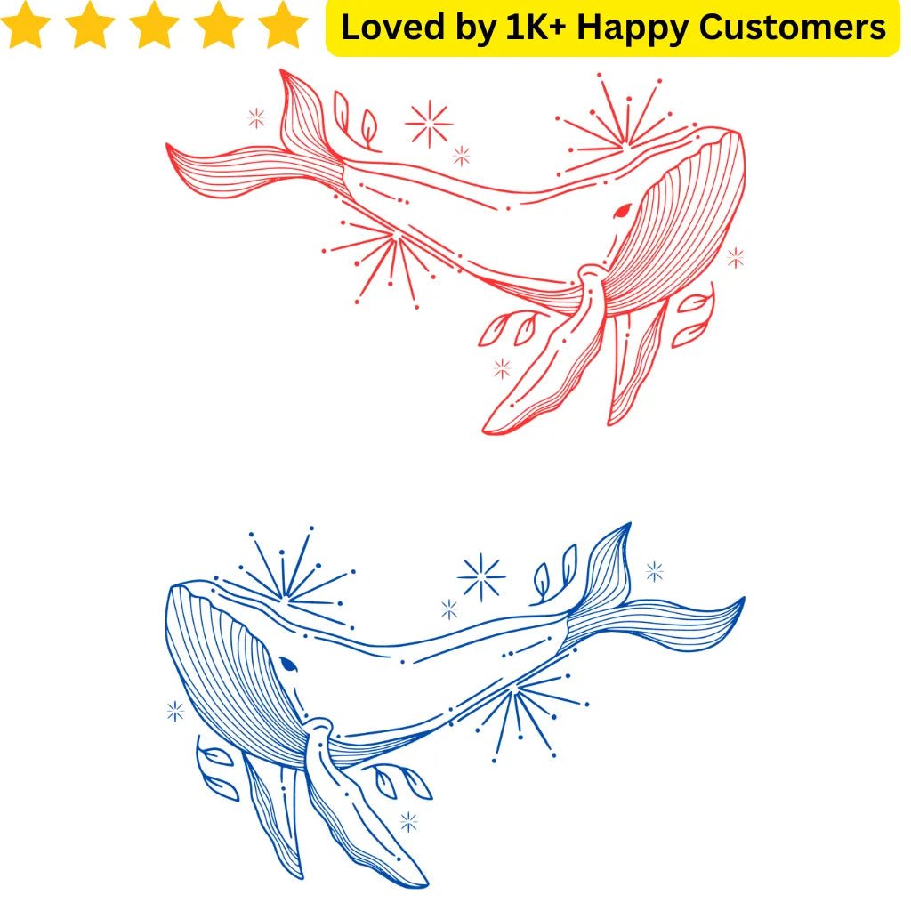 Celestial Floral Whale Tattoo - TeMaRo™