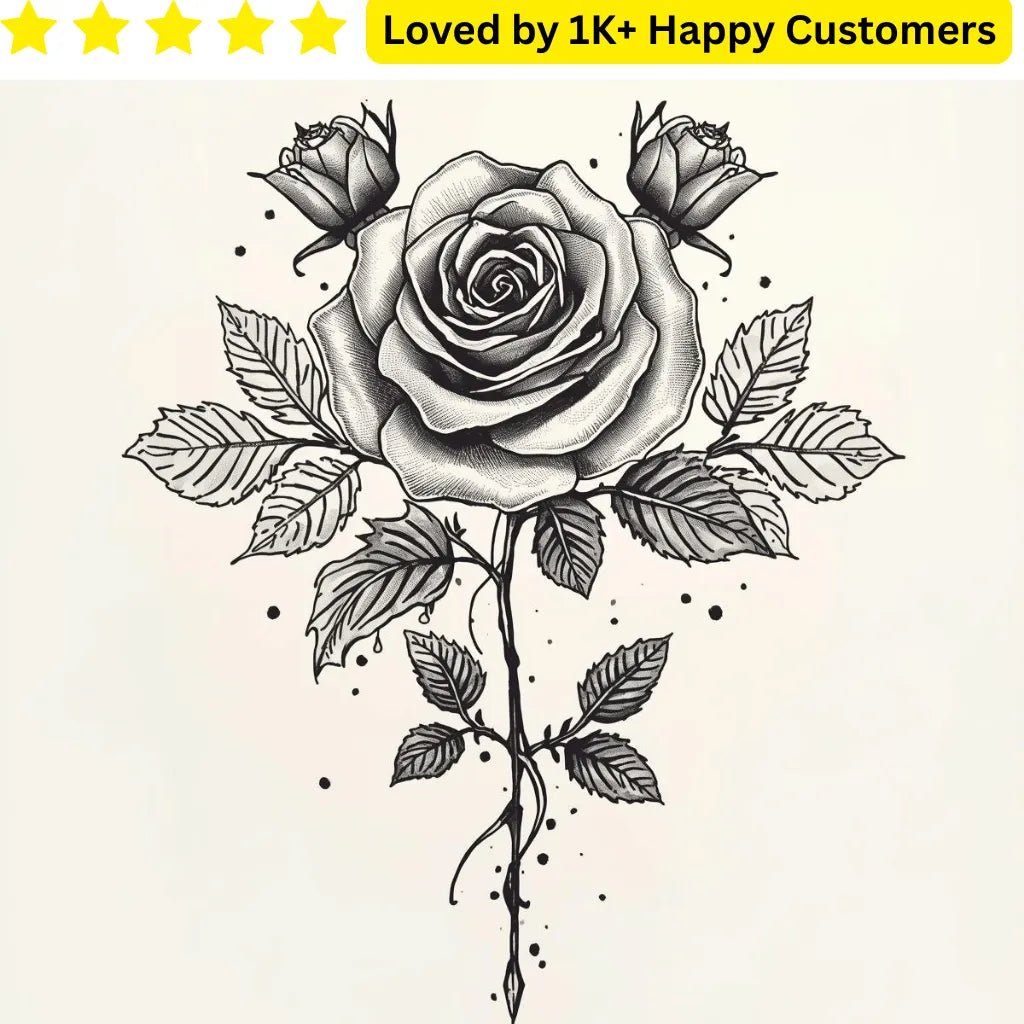 Chest Tattoos Rose – Temporary Custom Artwork - TeMaRo™ 🇿🇦