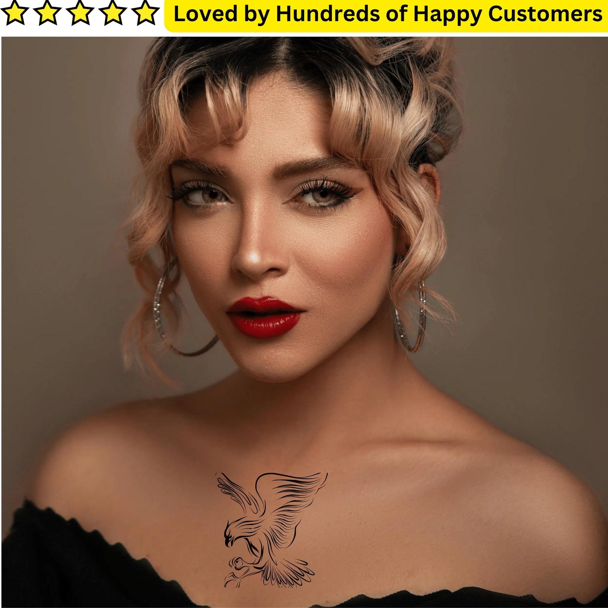 Eagle Temp Tattoos – Bold, Durable & Festival-Ready