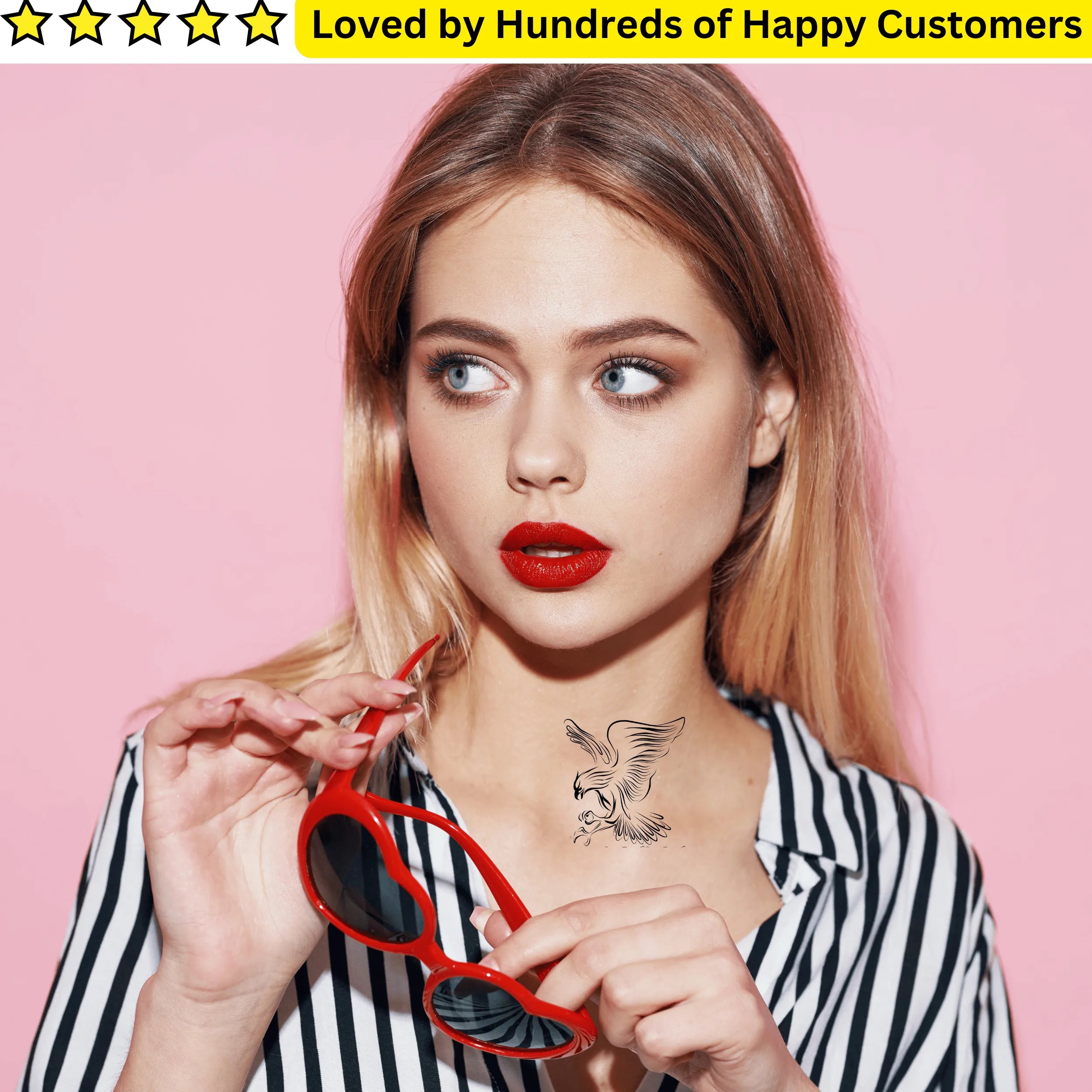 Eagle Temp Tattoos – Bold, Durable & Festival-Ready