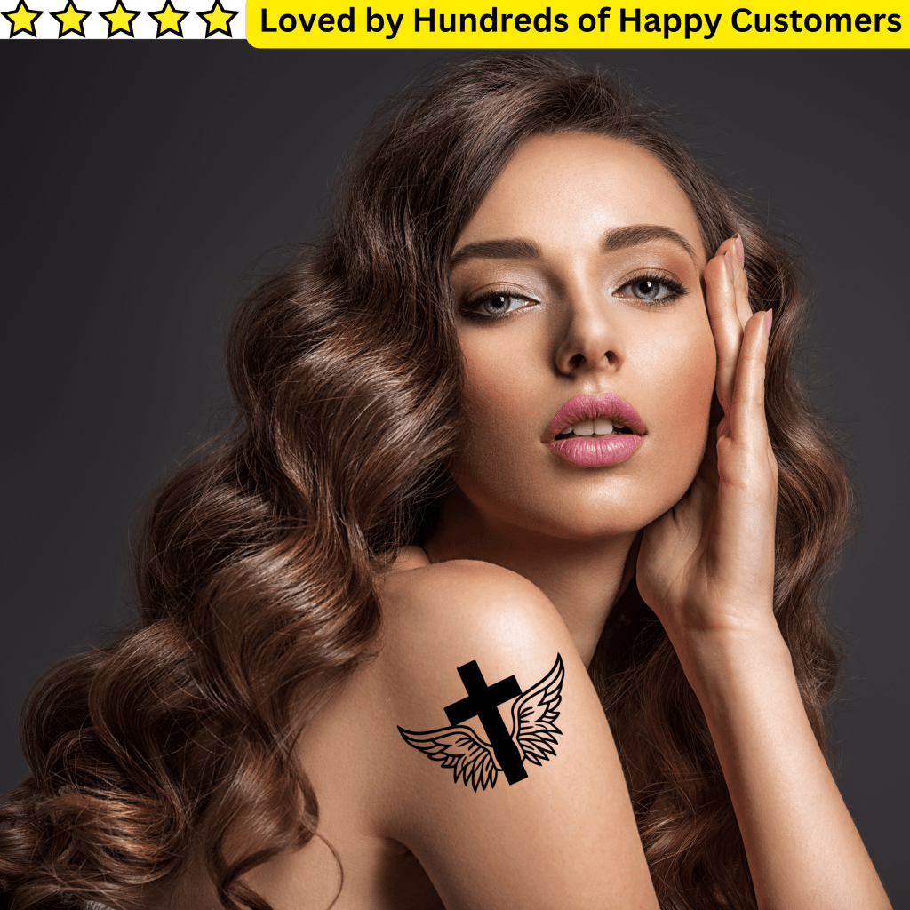 Cross With Wing Tattoo - TeMaRo™ 🇿🇦