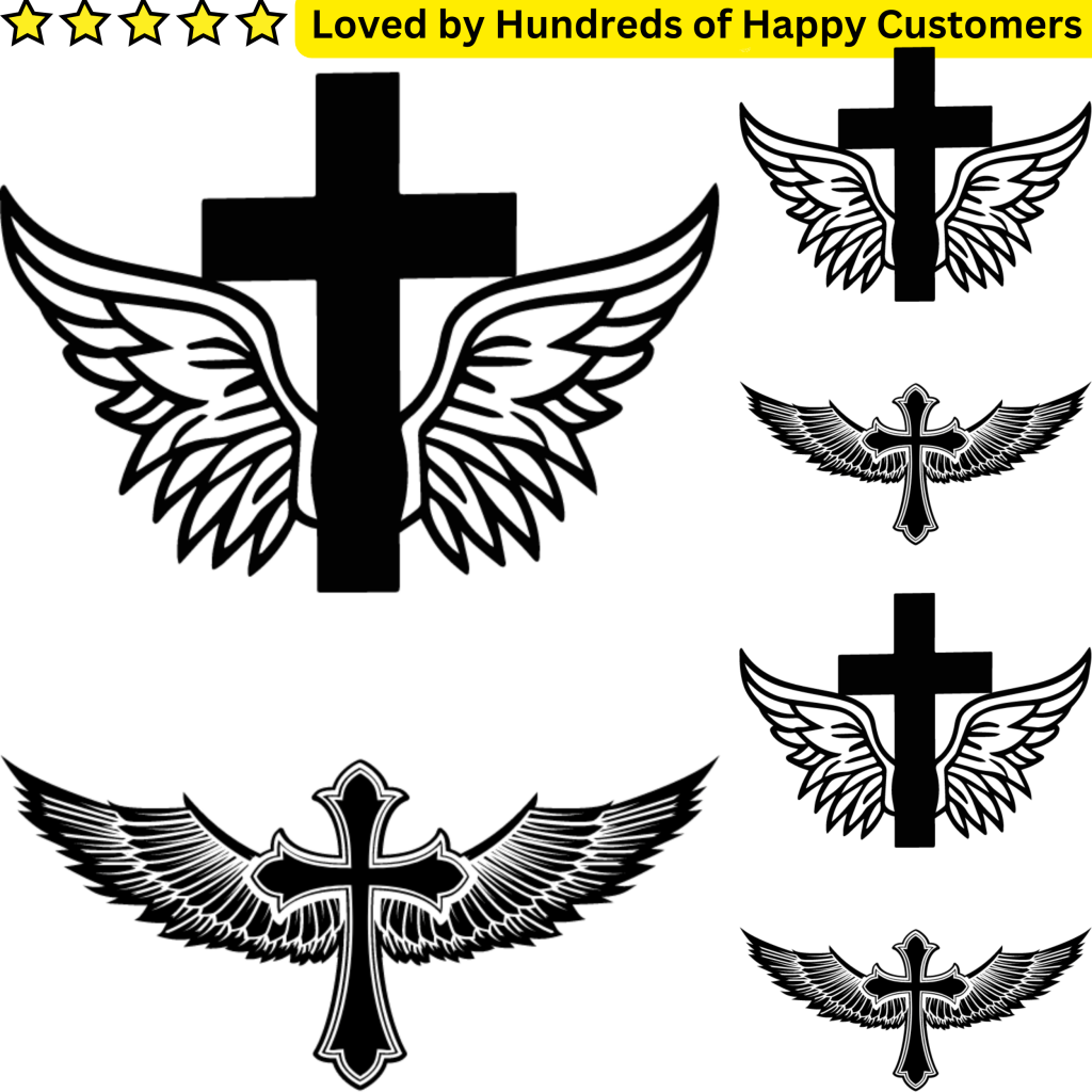 Cross With Wing Tattoo - TeMaRo™ 🇿🇦