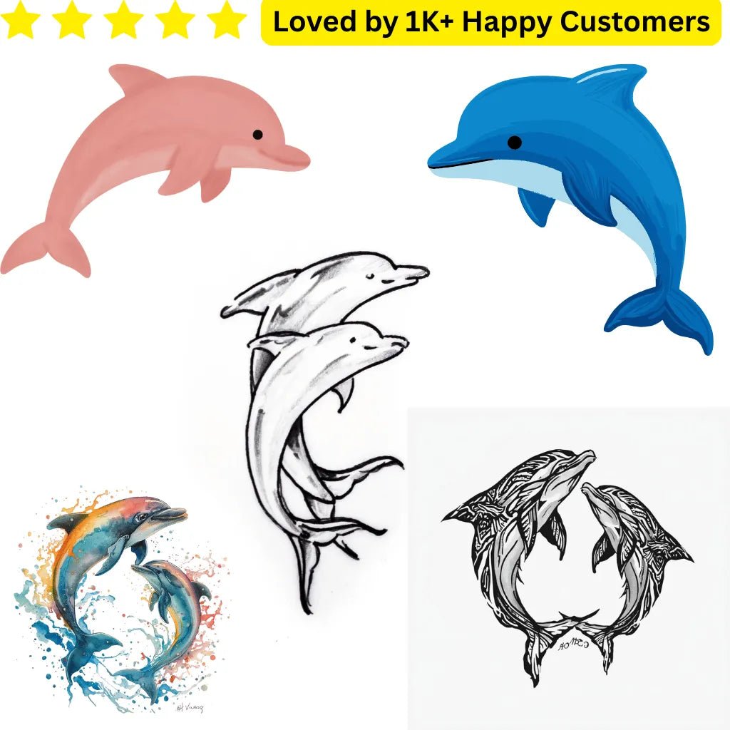 Dolphin Tattoo Simple | Custom Artwork You Can Wear - TeMaRo™ 🇿🇦