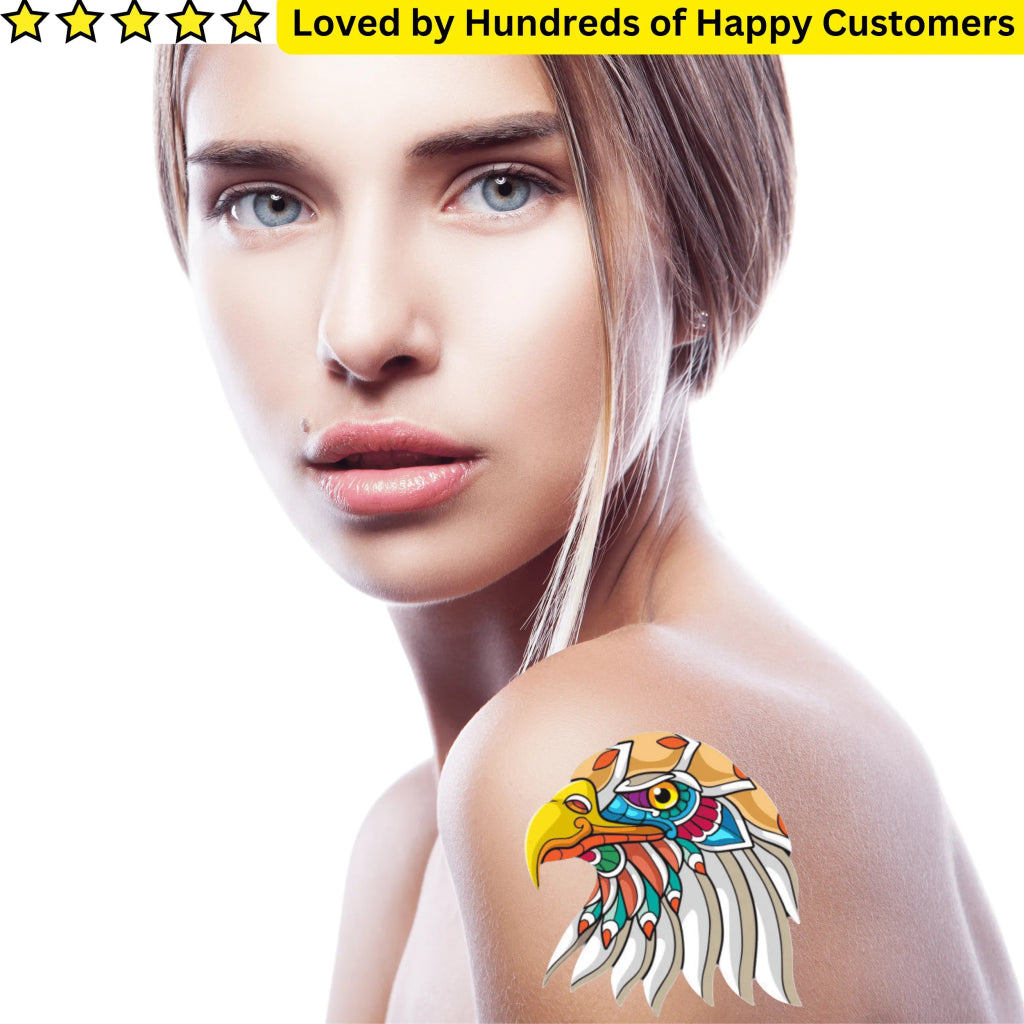 Eagle Temporary Tattoos – Bold, Durable & Festival - Ready - TeMaRo™