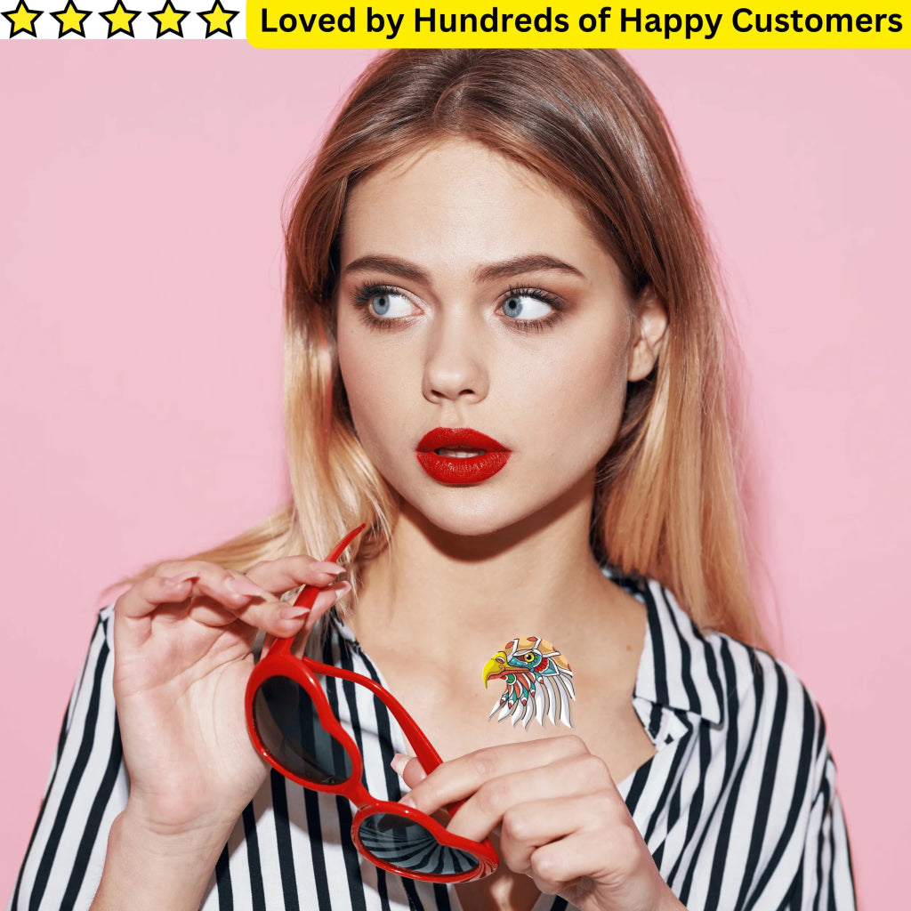 Eagle Temporary Tattoos – Bold, Durable & Festival - Ready - TeMaRo™