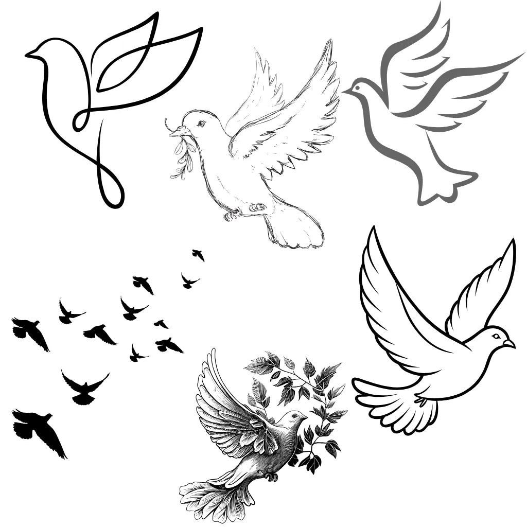 Elegant Tattoos for Ladies Dove on Thigh - TeMaRo™