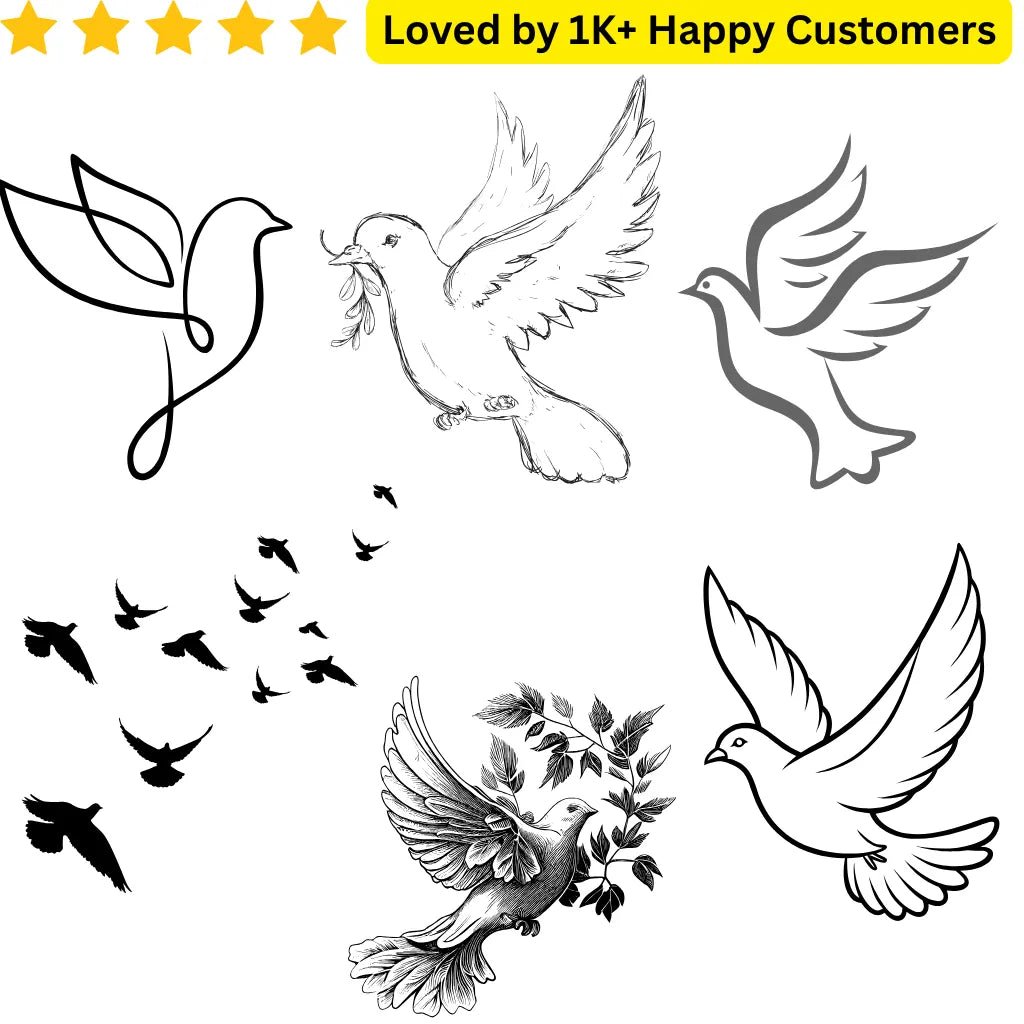 Elegant Tattoos for Ladies Dove on Thigh - TeMaRo™