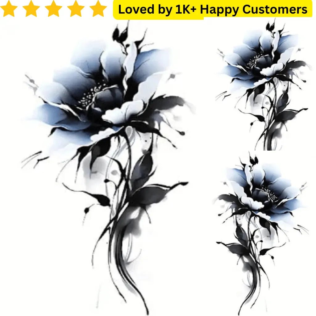 Ephemeral Flower Tattoo Design for Men - TeMaRo™