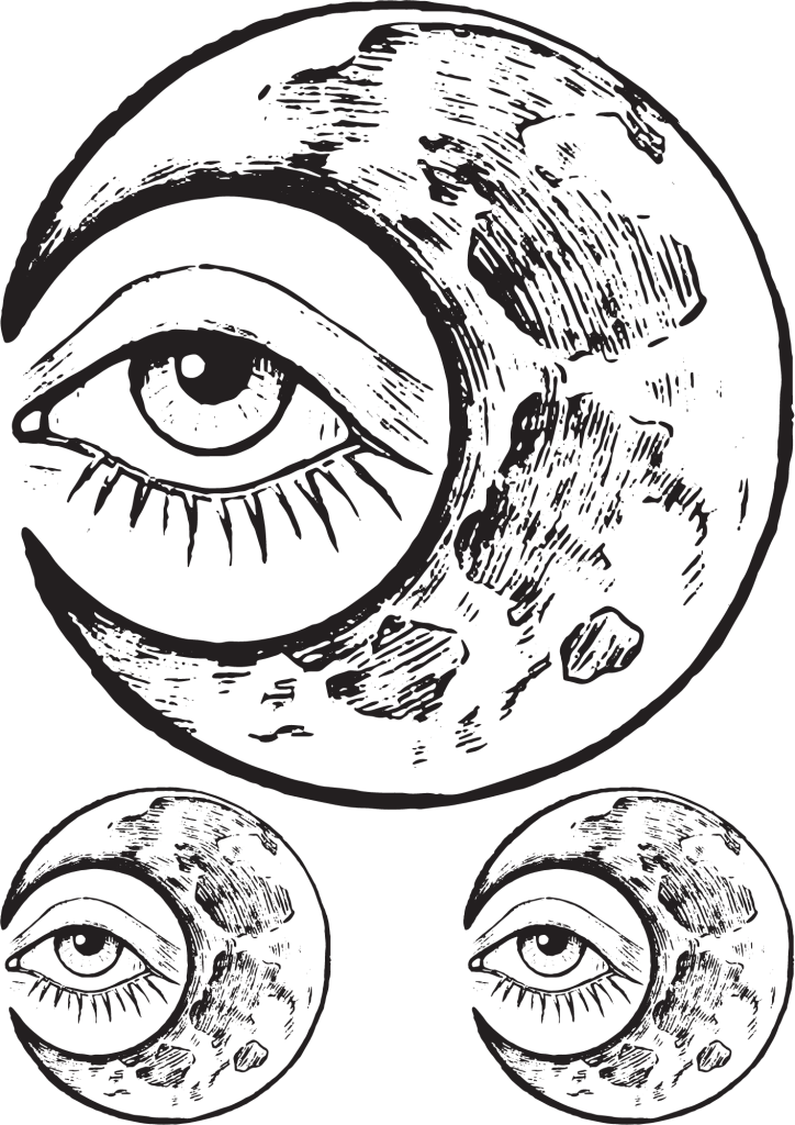 Eye and Moon Tattoo on Hand - TeMaRo™