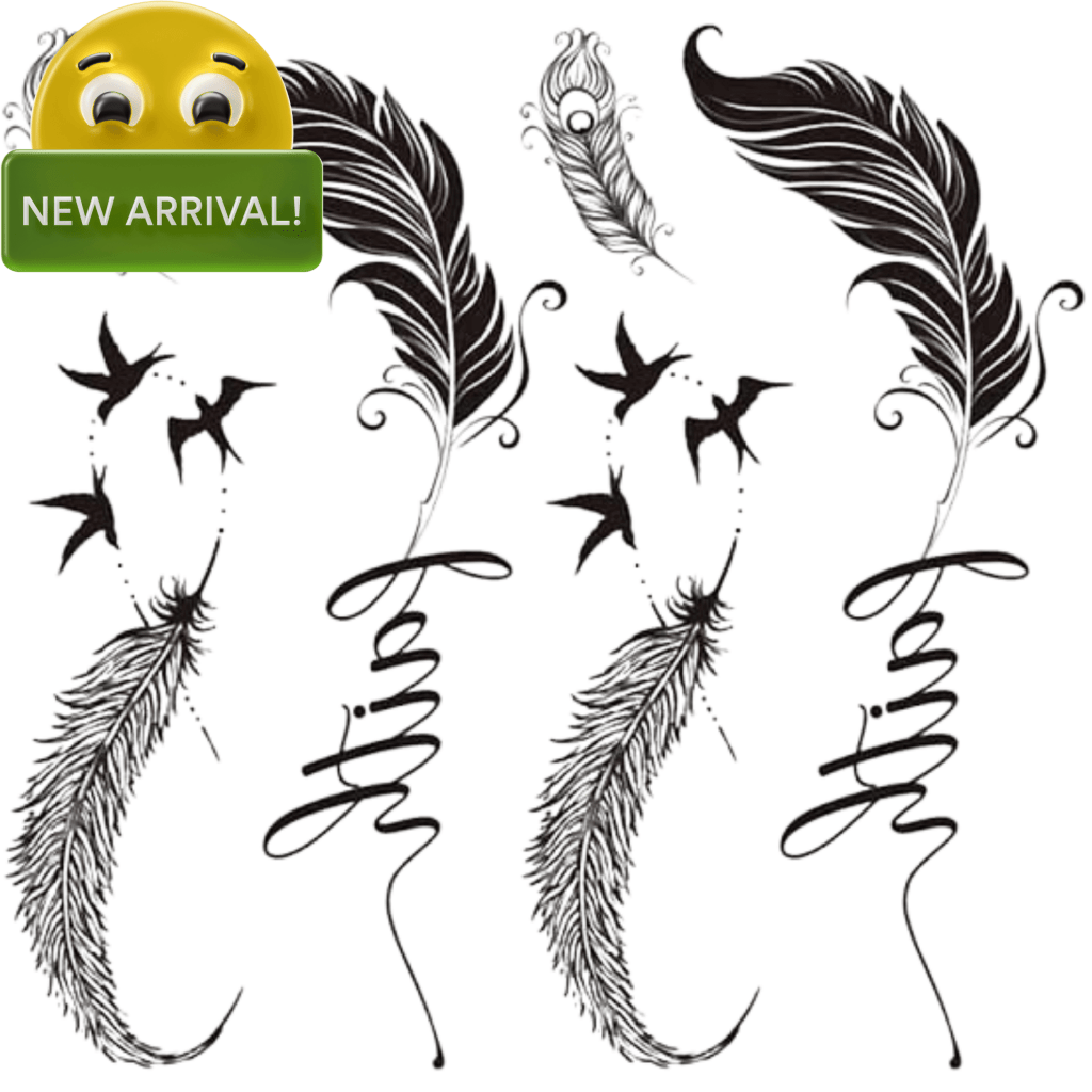 Fake Feather Tattoos Ankle - TeMaRo™