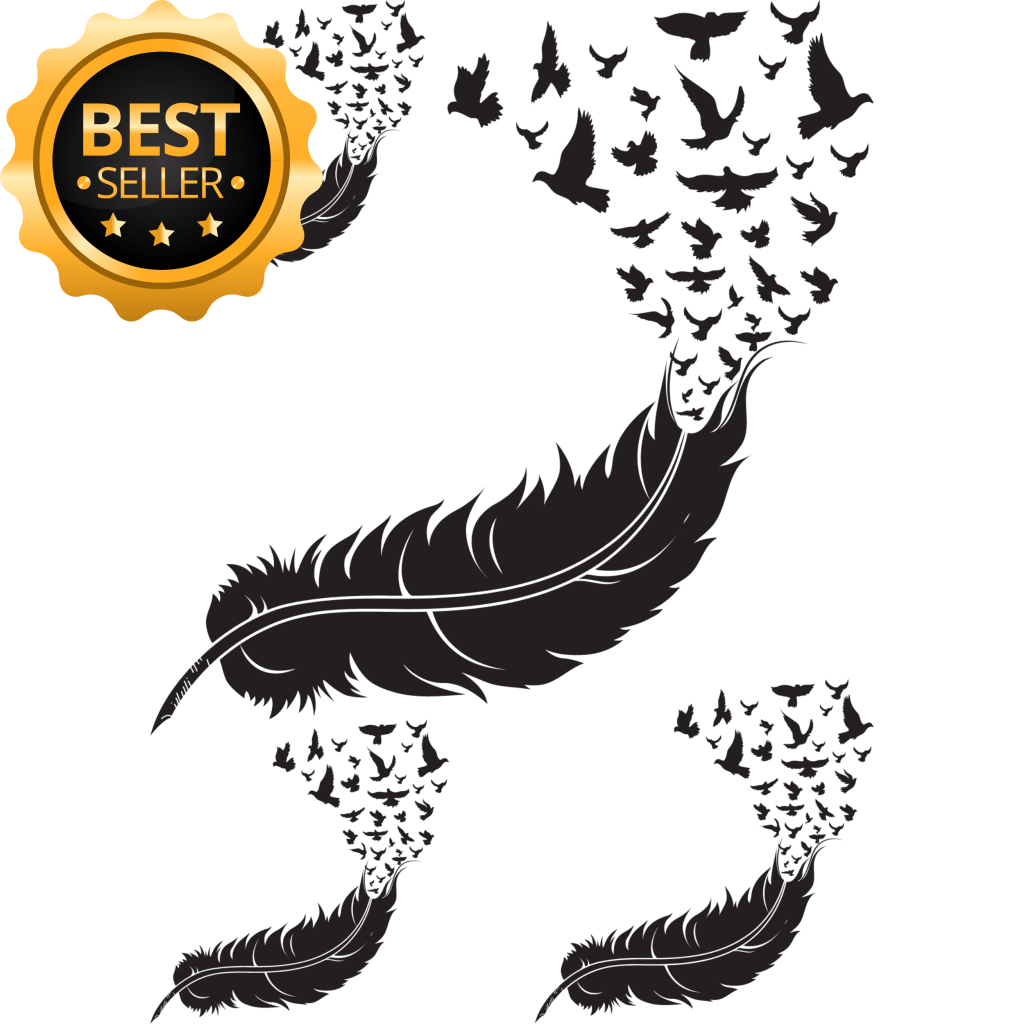 Fake Tattoo Feather and Birds - TeMaRo™ 🇿🇦