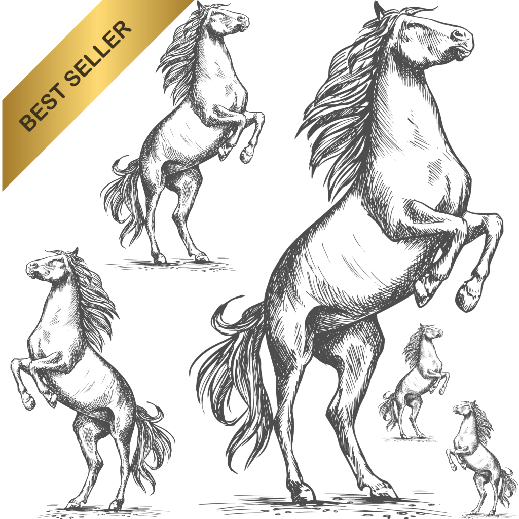 Horse Tattoo on Thigh - TeMaRo™