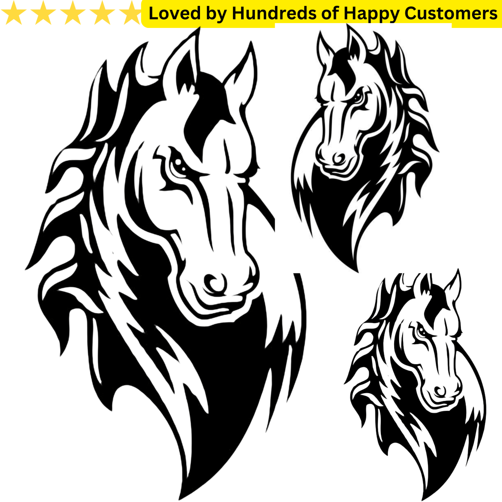 Horse Tribal Tattoo for Girl on Leg - TeMaRo™ 🇿🇦