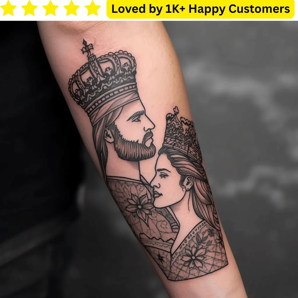 King and Queen Tattoo | Custom Temporary Tattoos - TeMaRo™ 🇿🇦