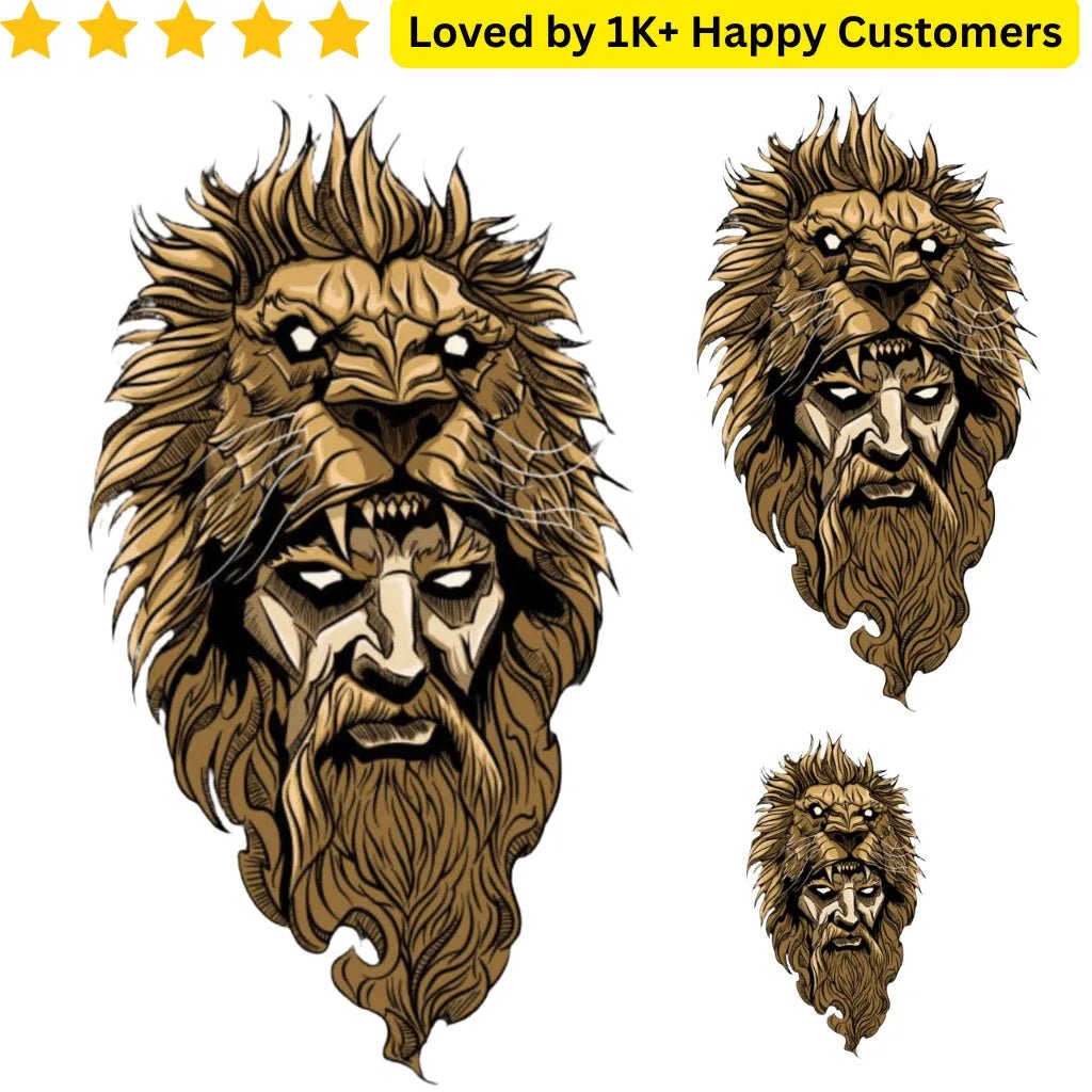 Leg Tattoos for Guys - Lion - TeMaRo™